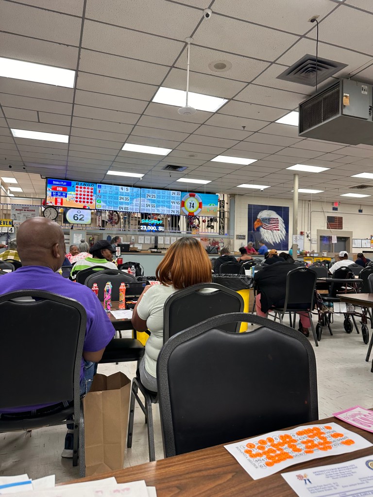 Inside of the Double Eagle Bingo Hall in Shreveport, Louisiana.