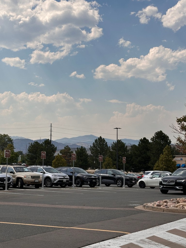 View of mountains from the Cheesecake Factory parking lot